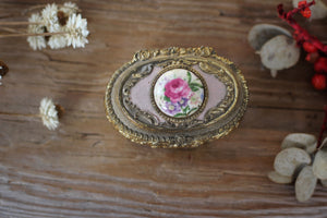 Antique Bronze Floral Jewelry Box