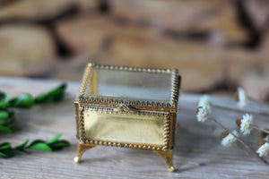 Antique Beveled Glass Ring Box