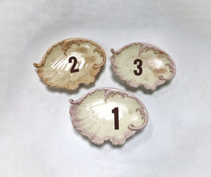Antique Hampshire Pottery Seashell Porcelain Dish / Tiny Tray