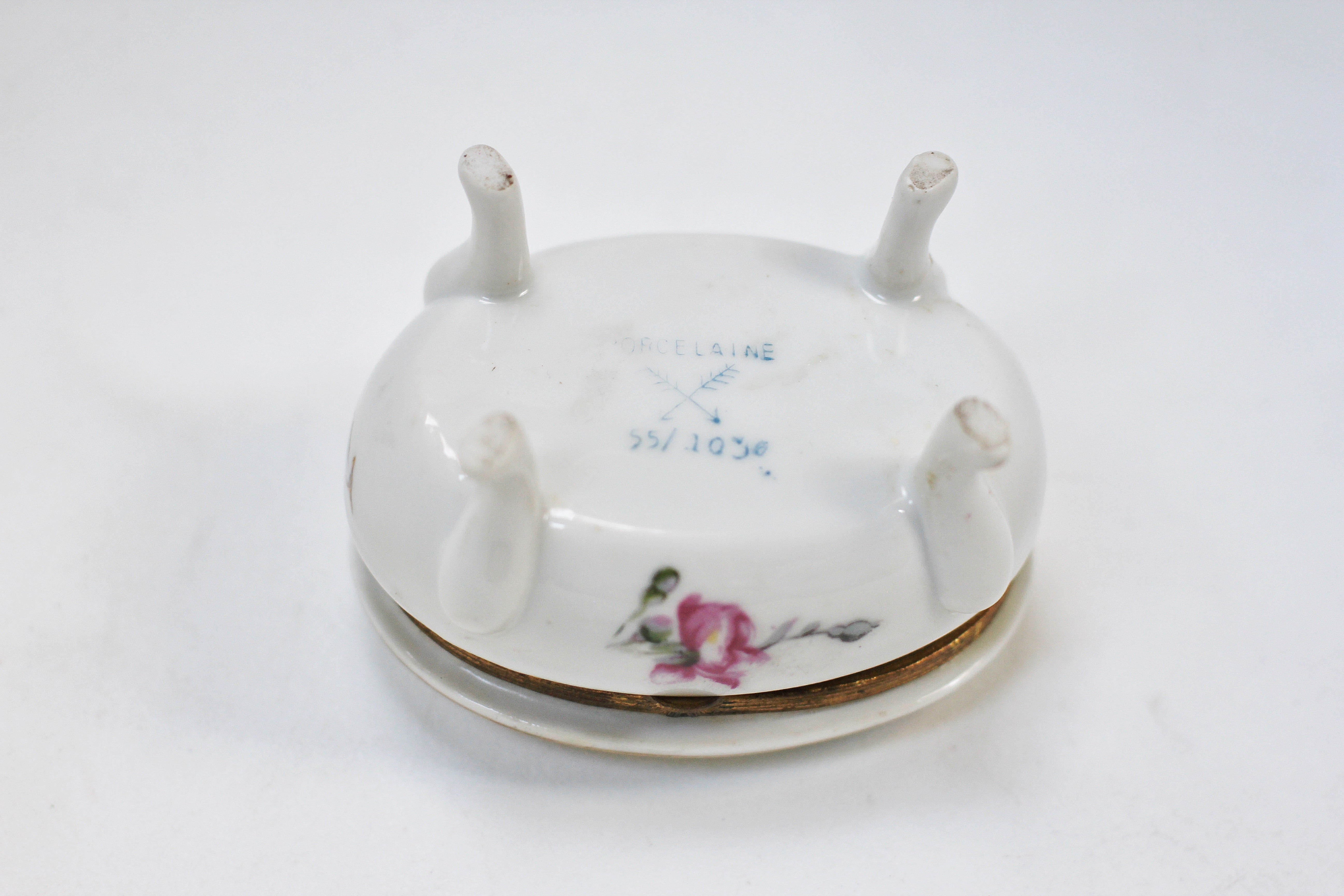 Antique Floral Porcelain Trinket