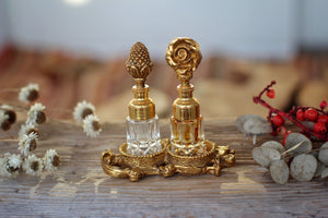 Antique Nature Inspired Perfume Bottles Set With Base