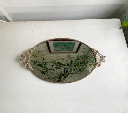 Antique Butterflies Mirror Tray