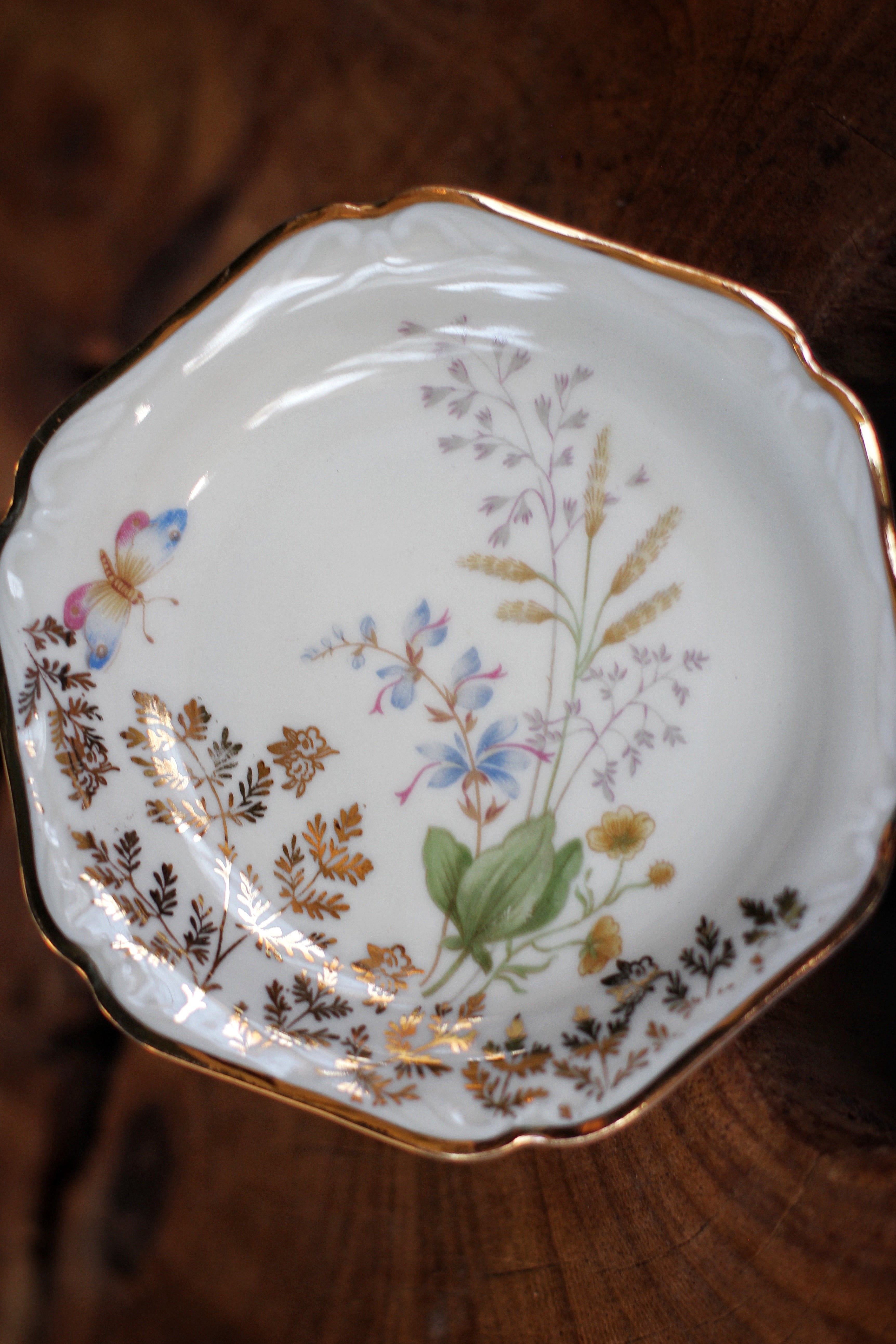 Vintage Mitterteich Bavaria Floral Tiny Porcelain Dish