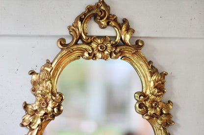 Antique Florentine Syroco Framed Mirror Shelf