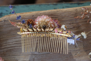 Preorder * Rustic Dried Flowers Hair Comb