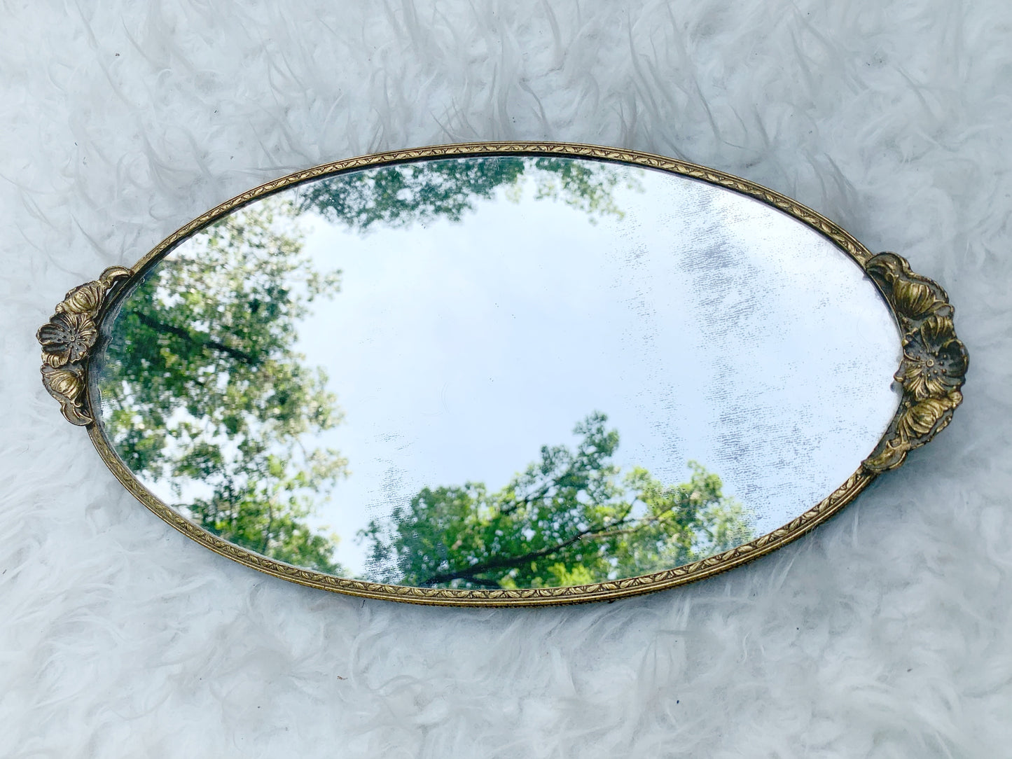 Vintage Dogwood Vanity Mirror