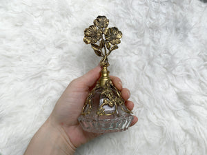 Antique Matson Floral Glass Perfume Bottle