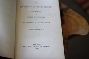 Antique Victorian Pink Book - The Ethics of the Dust By John Ruskin | 1866