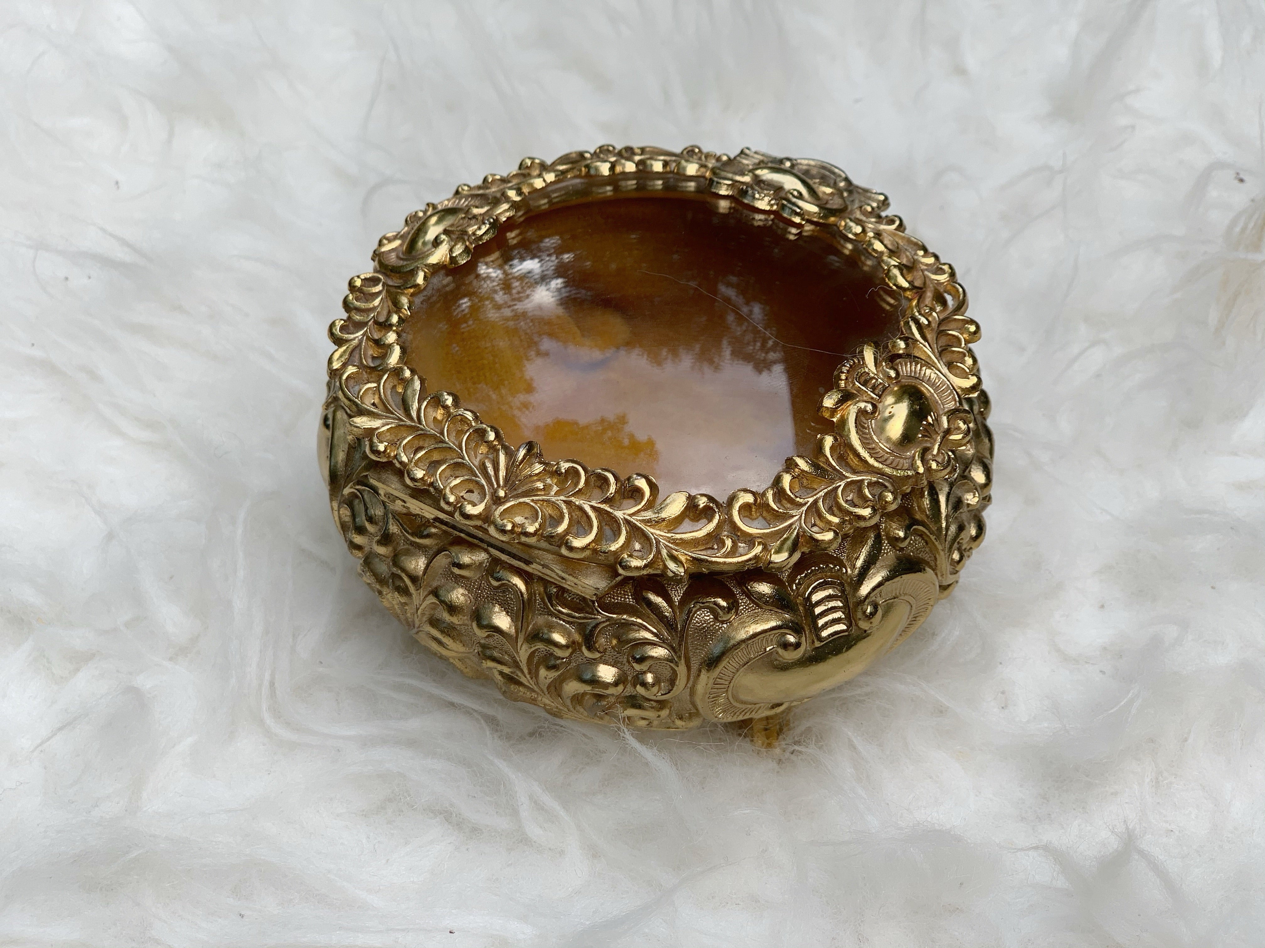 Antique Gold Gilt Jewelry Box