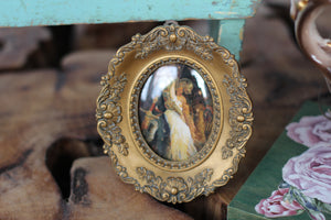 Antique Small Oval Bronze Frame