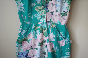 Vintage Floral Green Carol Anderson Dress