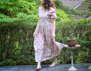 Vintage Floral Orange Laura Ashley Dress