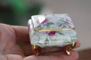 Antique Tiny Floral Porcelain Trinket