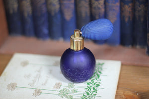 Antique Crackled Royal Blue Automizer Perfume Bottle