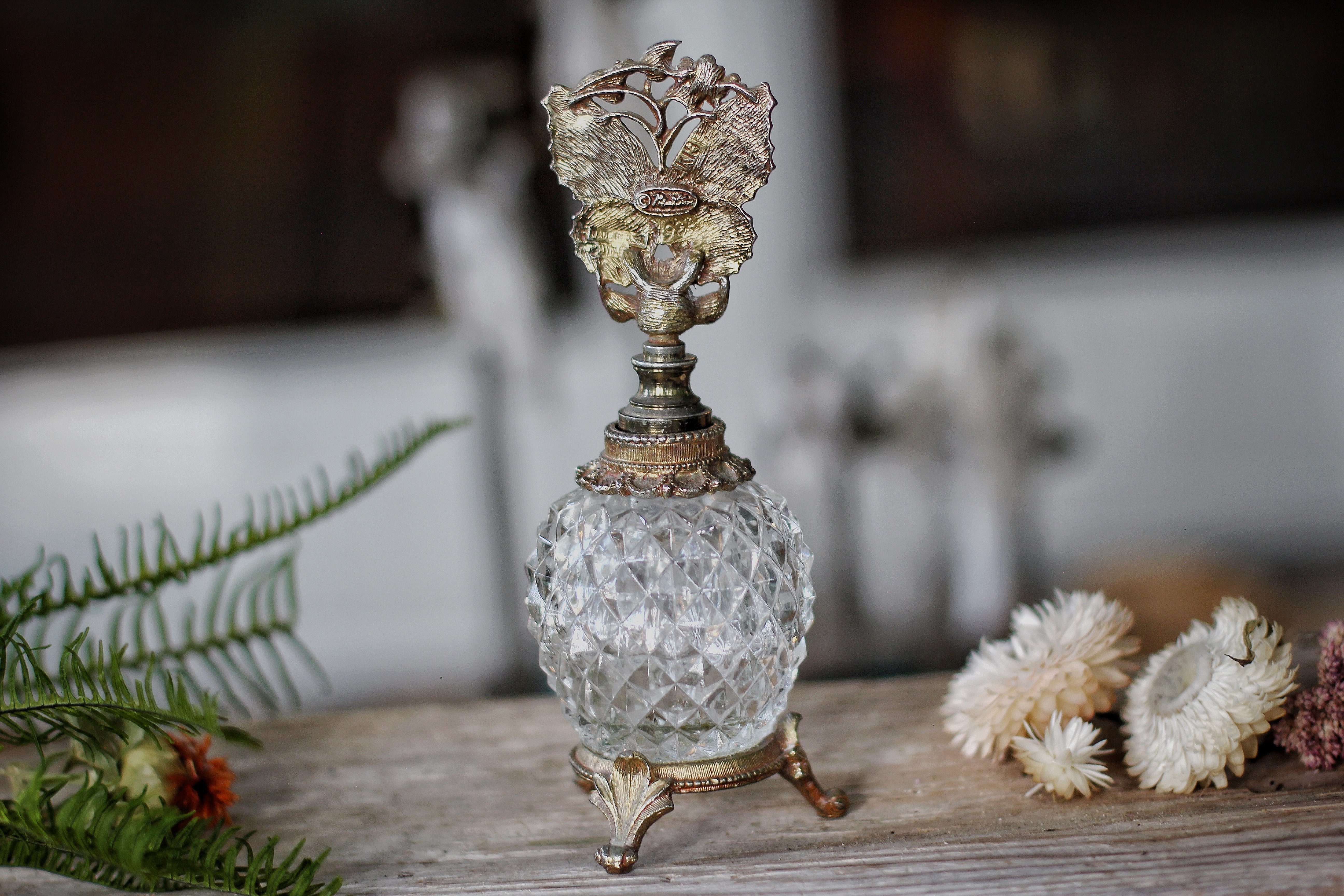 Antique Rare Matson Butterfly Perfume Bottle
