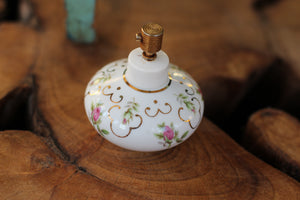 Antique Irice Floral Porcelain Perfume Bottle