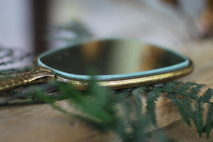 Antique Floral wreath Hand Mirror