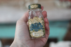 Antique Blue Flower French Azurea Perfume Bottle