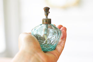 Antique Crackled Light Blue Perfume Bottle