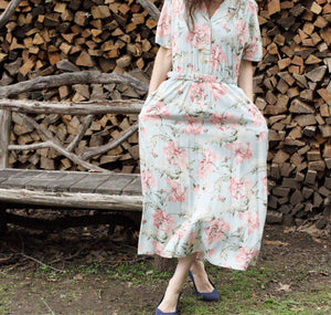 Vintage Peonies Floral Carol Anderson Dress