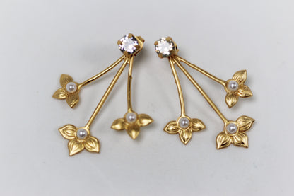 Lilies Stud & Jacket Earrings