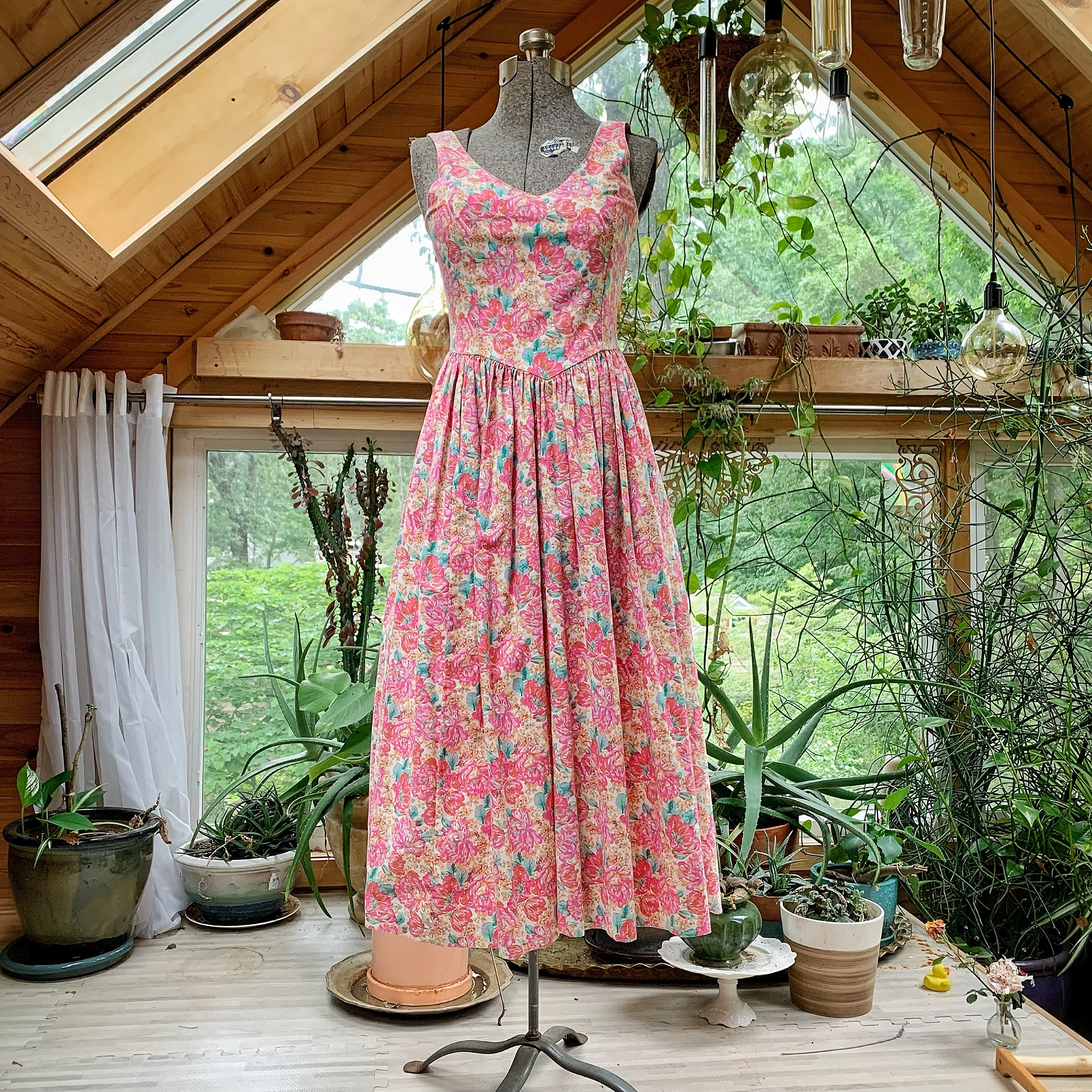 Vintage Peony Floral Pink Laura Ashley Dress