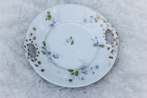 Vintage Limoges France Purple Flowers Porcelain Plate