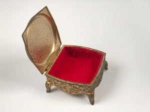 Antique Brass Floral Jewellery Box