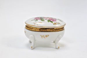 Antique Floral Porcelain Trinket