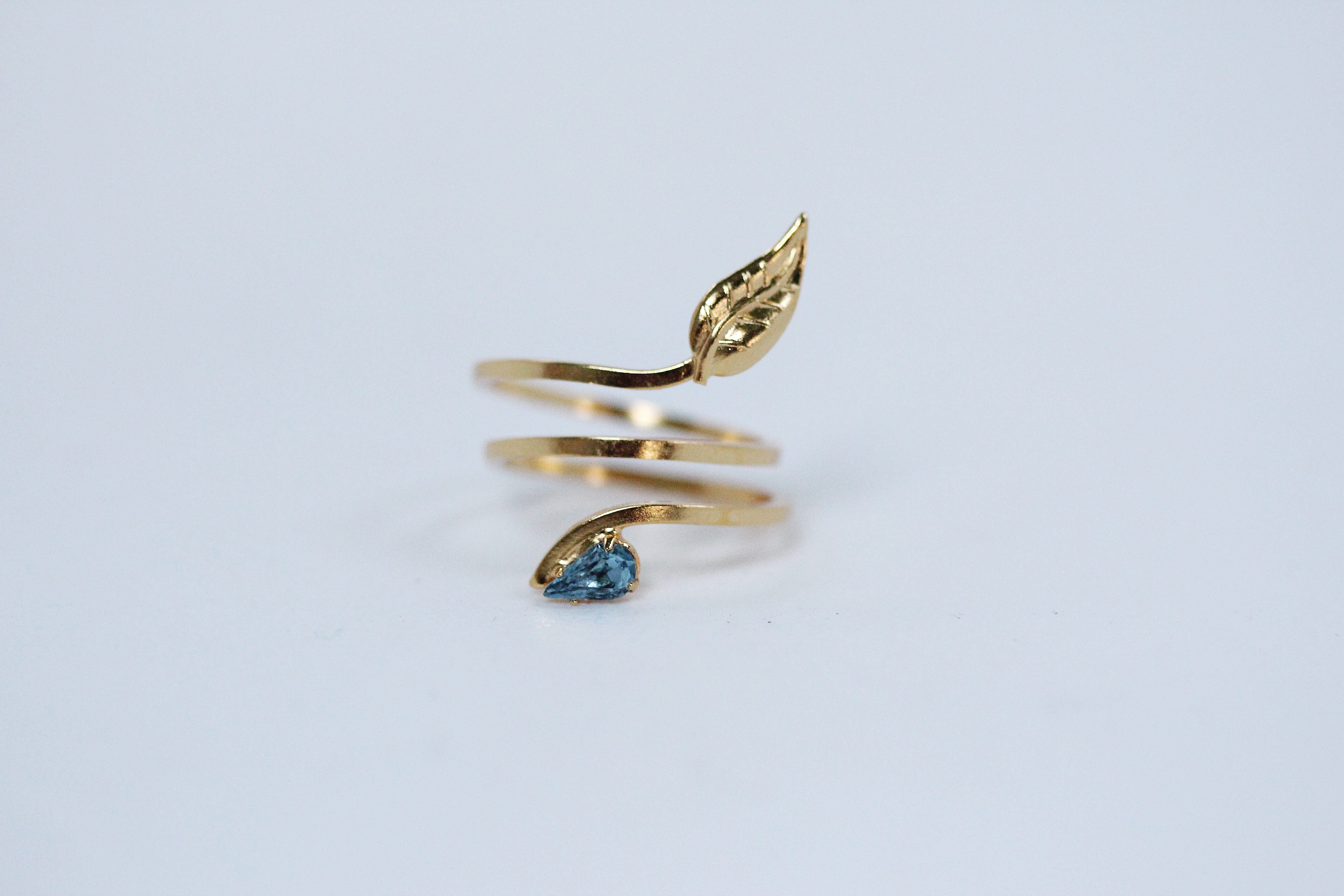 Preorder*** Growing Leaf Blue Crystal Ring