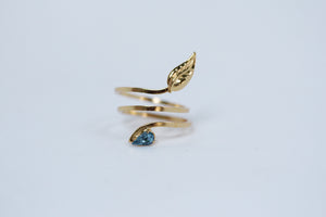 Preorder*** Growing Leaf Blue Crystal Ring