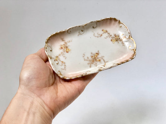 Antique Limoges Floral Porcelain Ring Dish