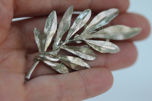 Silver Leaves Bouquet Brooch