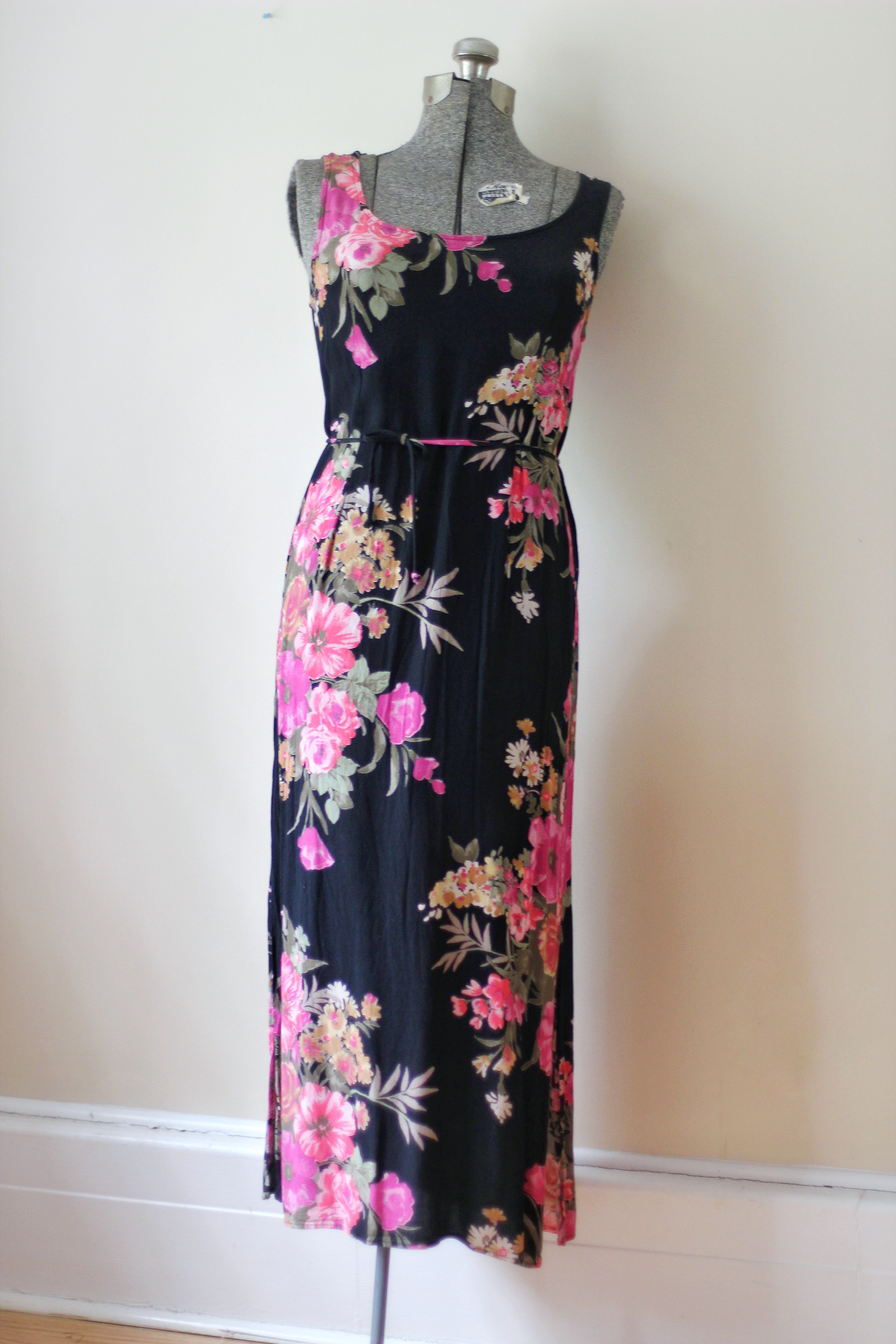 Vintage Floral Black Carol Anderson Dress
