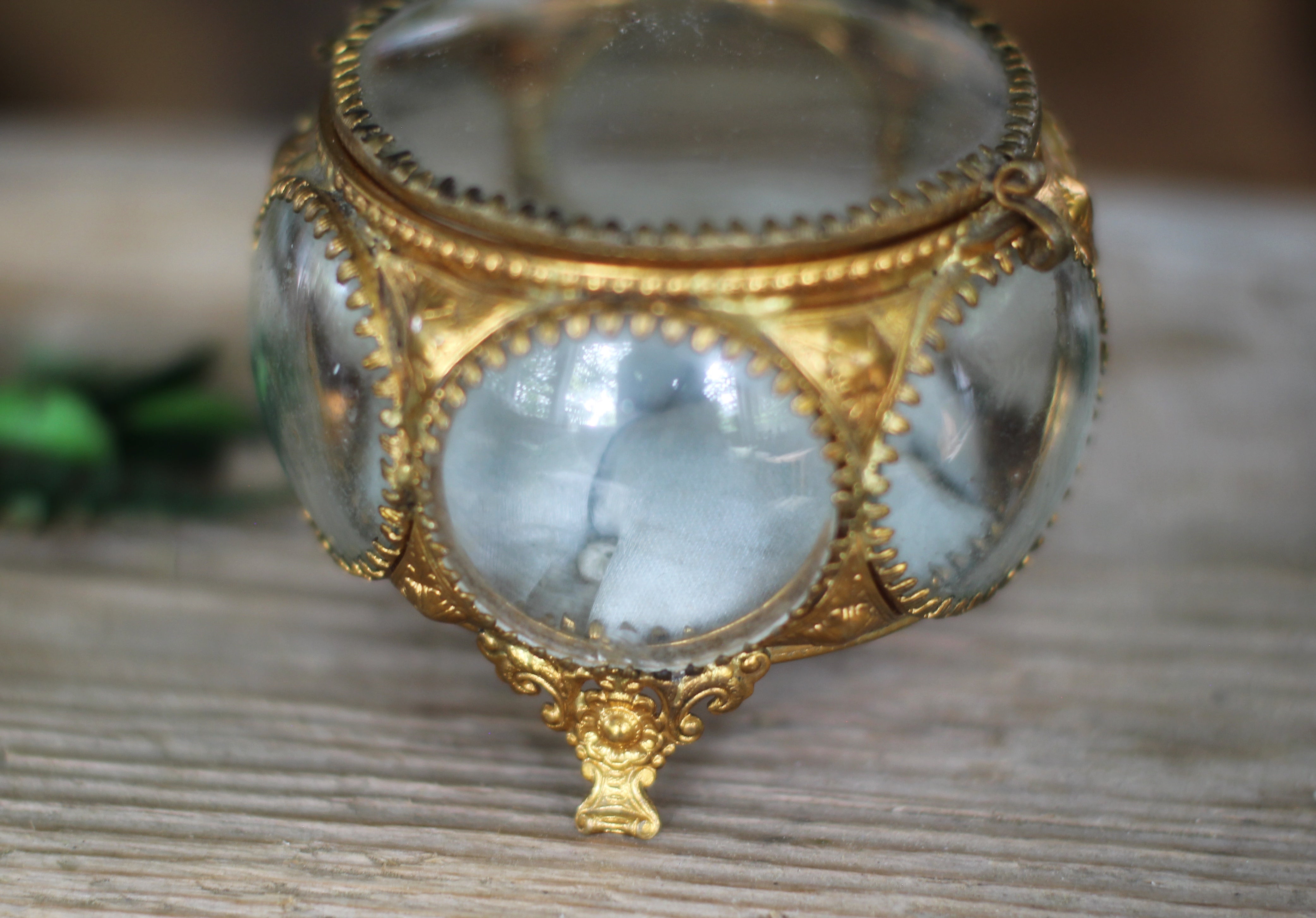 Antique Rare French Victorian Light Blue Jewelry Box