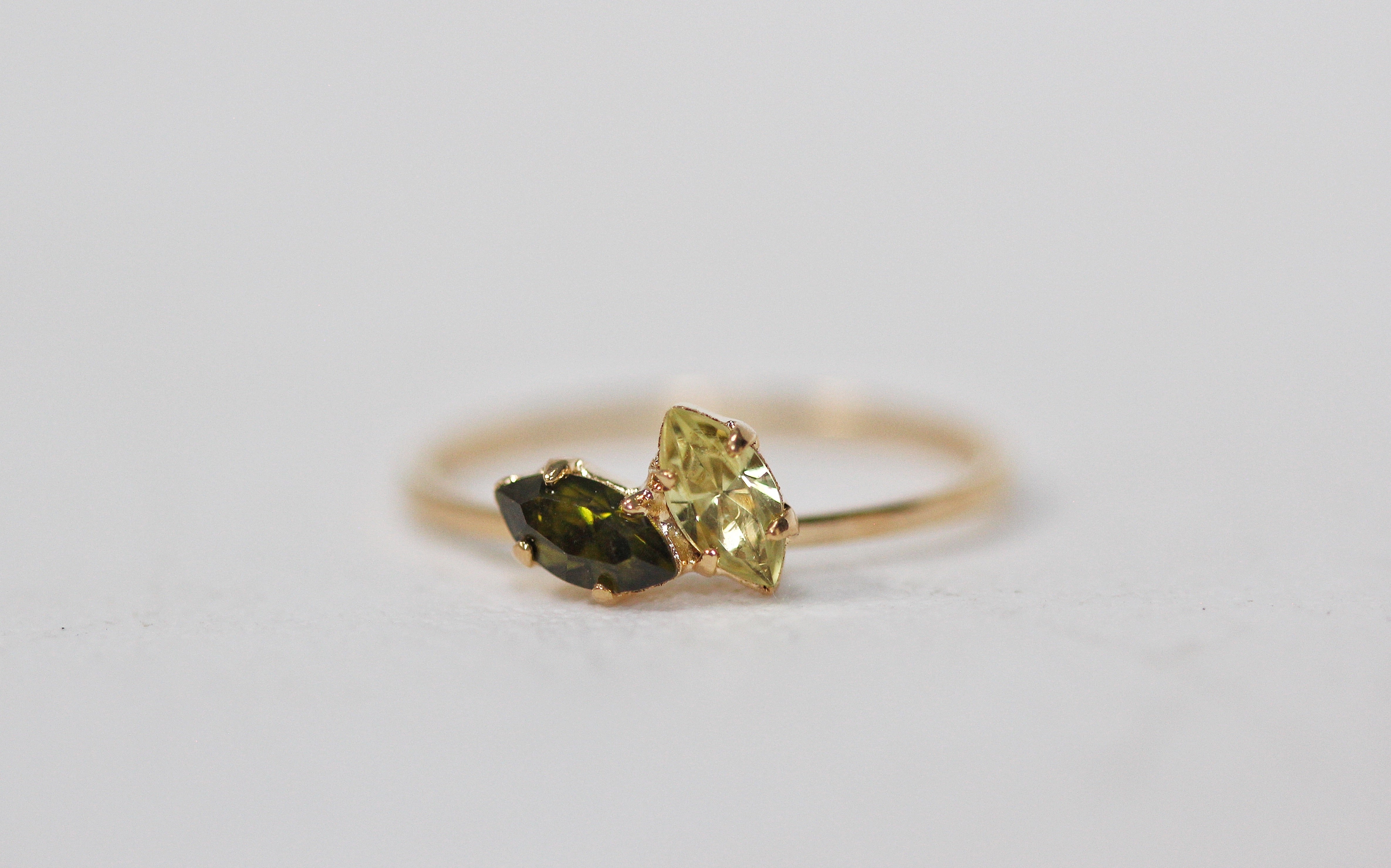 Lime Marquise Crystals Ring