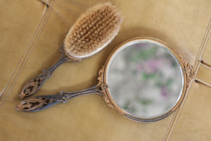 Antique Gold Floral Vanity Set