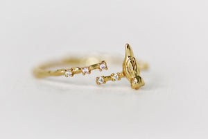Birds Sitting on a Branch w/ Crystals Ring