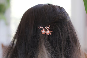 Discounted * Hibiscus Flowers Pearls & Crystals Barrette