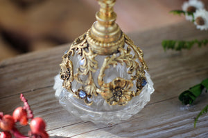 Antique Blue Stones Floral Dogwood Matson Perfume Bottle