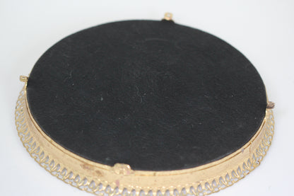 Vintage Circular Mirror Tray