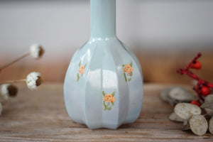 Antique Floral Roses Light Blue Perfume Bottle