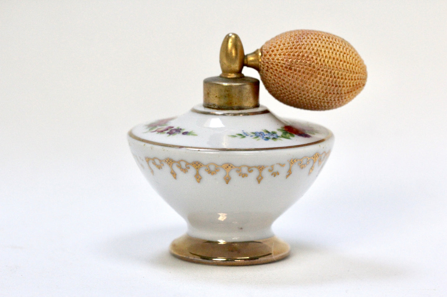 Antique Floral Holmspray Porcelain Perfume Bottle