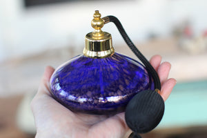 Antique Blue Bronze Murano Long Automizer Perfume Bottle