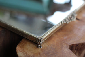 Antique Rectangle Filigree Mirror Tray