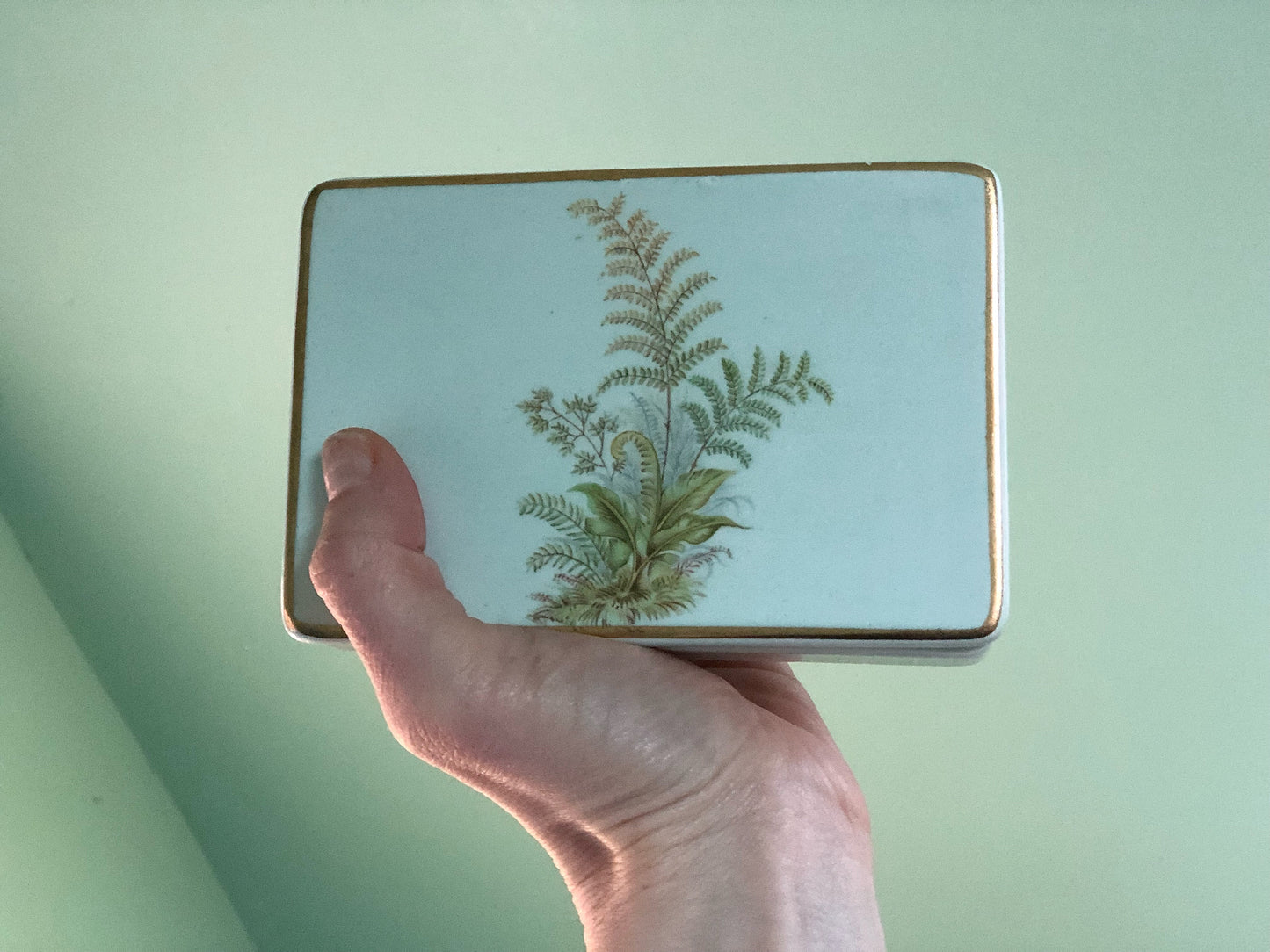 Vintage Fern Porcelain Trinket