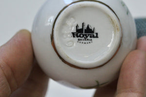 Antique Floral Porcelain Forget-me-not Perfume Bottle