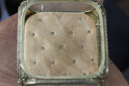 Antique Tuft Ormolu Filigree Jewelry Box