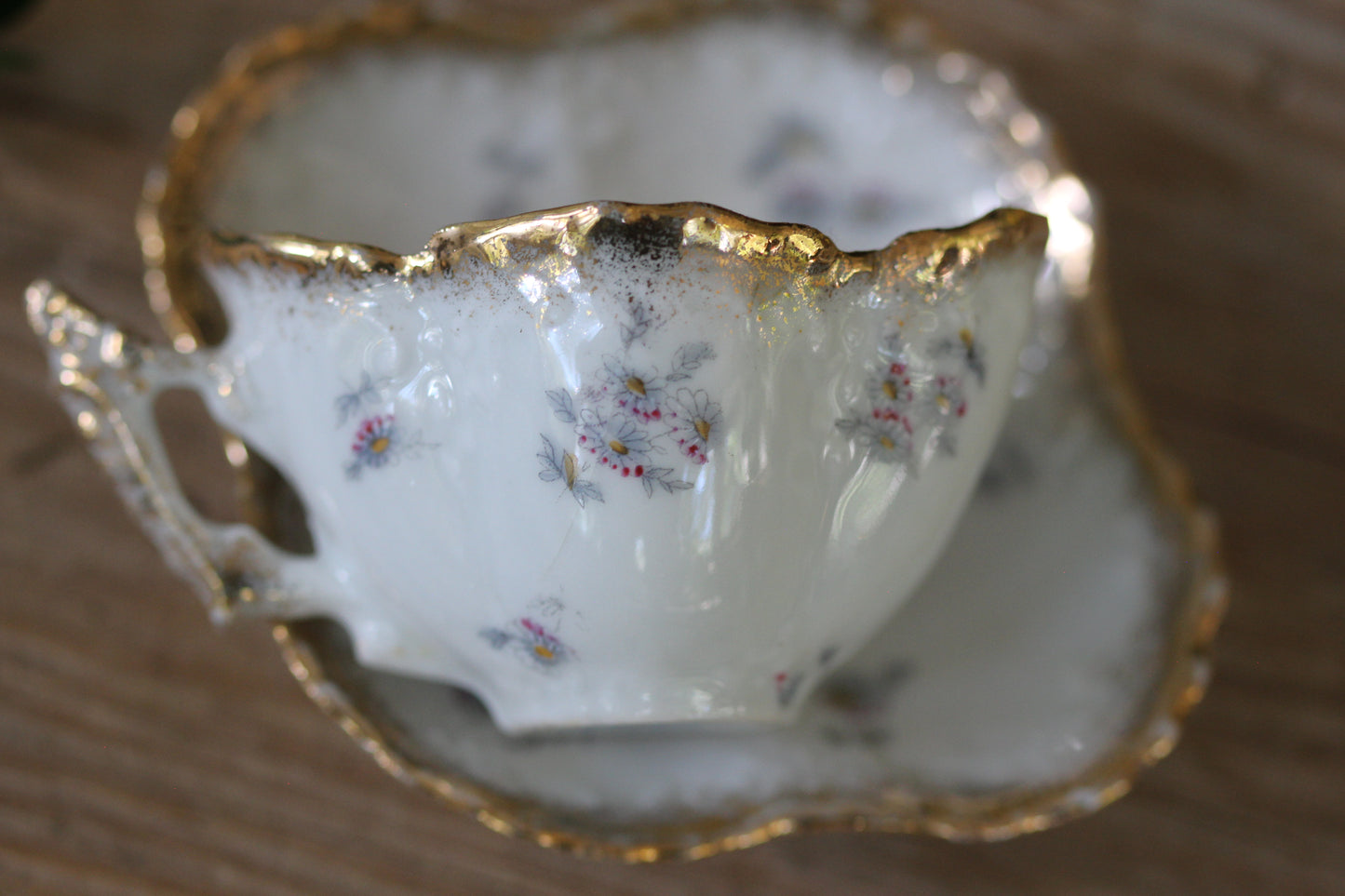 Antique Floral Carlsbad Victoria Austria Tea Cup Set