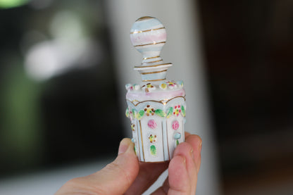 Antique Irice Hand Painted Porcelain Perfume Bottle